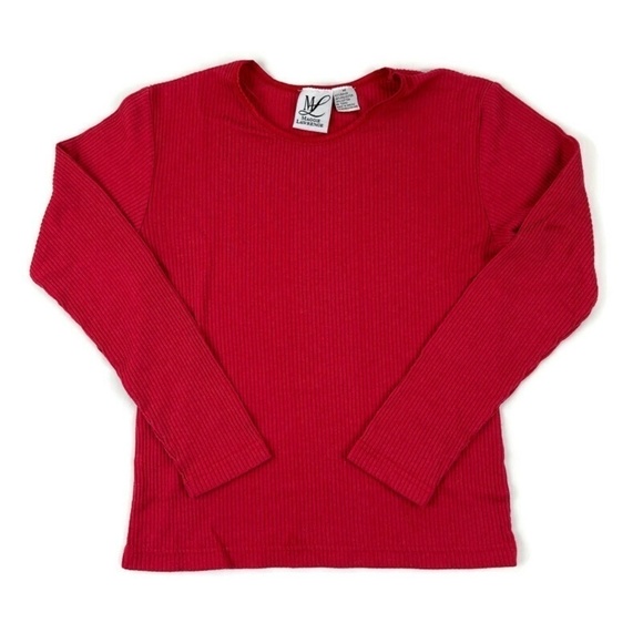 Maggie Lawrence Womens Ribbed Tee, Red Medium - Picture 1 of 6